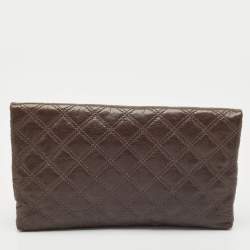 Marc Jacobs Choco Brown Quilted Leather Eugenie Clutch
