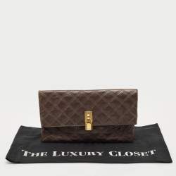 Marc Jacobs Choco Brown Quilted Leather Eugenie Clutch