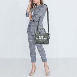 Marc Jacobs Black Canvas Small Ditsy Floral The Tote Bag
