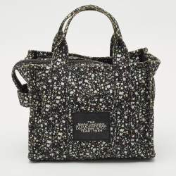 Marc Jacobs Black Canvas Small Ditsy Floral The Tote Bag