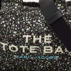 Marc Jacobs Black Canvas Small Ditsy Floral The Tote Bag