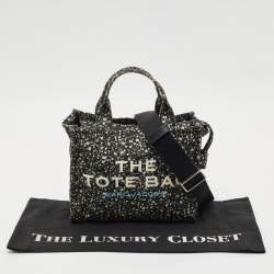 Marc Jacobs Black Canvas Small Ditsy Floral The Tote Bag