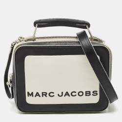 Marc Jacobs Black/White Leather The Box 20 Top Handle Bag