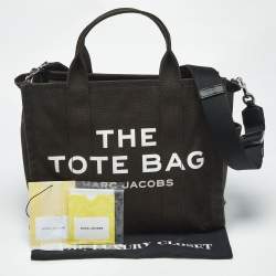 Pre Owned Marc Jacobs Black Canvas Medium The Tote Bag