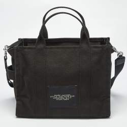 Pre Owned Marc Jacobs Black Canvas Medium The Tote Bag