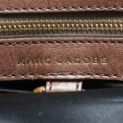 Pre Owned Marc Jacobs Brown Leather Studs Embellished Stam Satchel