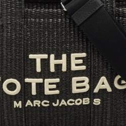 Pre Owned Marc Jacobs Black Raffia Small The Tote Bag
