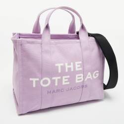 Pre Owned Marc Jacobs Lilac/Black Canvas Medium The Tote Bag