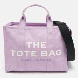 Pre Owned Marc Jacobs Lilac/Black Canvas Medium The Tote Bag