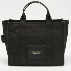 Pre Owned Marc Jacobs Black Canvas Medium The Tote Bag