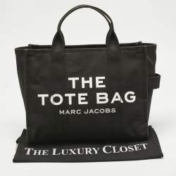 Pre Owned Marc Jacobs Black Canvas Medium The Tote Bag