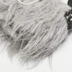 Pre Owned Marc Jacobs Grey/Black Faux Fur and Leather The Creature Snapshot Crossbody Bag