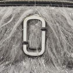 Pre Owned Marc Jacobs Grey/Black Faux Fur and Leather The Creature Snapshot Crossbody Bag