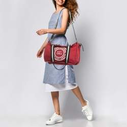 Pre Owned Marc Jacobs Savvy Red Canvas Logo Print Tote