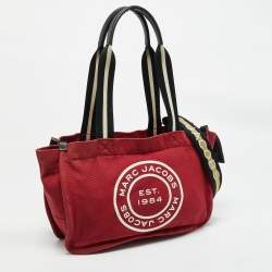 Pre Owned Marc Jacobs Savvy Red Canvas Logo Print Tote