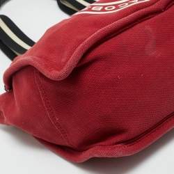 Pre Owned Marc Jacobs Savvy Red Canvas Logo Print Tote