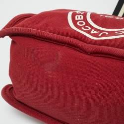 Pre Owned Marc Jacobs Savvy Red Canvas Logo Print Tote