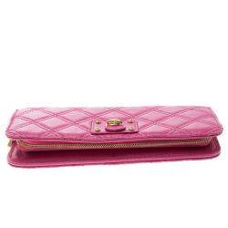 Marc Jacobs Pink Quilted Leather Continental Wallet