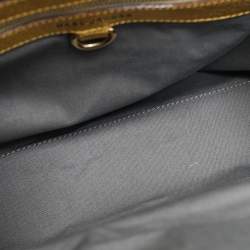 Pre Owned Marc Jacobs Gold Quilted Leather Stam Satchel