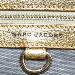 Pre Owned Marc Jacobs Gold Quilted Leather Stam Satchel