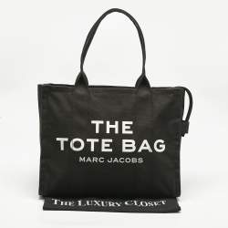 Pre Owned Marc Jacobs Black Canvas Large The Tote Bag