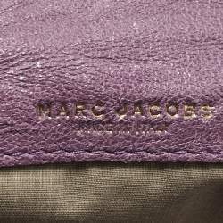 Pre Owned Marc Jacobs Purple/Orange Quilted Leather Oversized Clutch