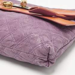 Pre Owned Marc Jacobs Purple/Orange Quilted Leather Oversized Clutch