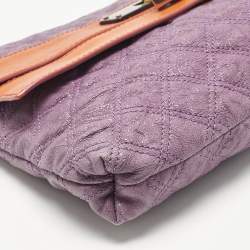 Pre Owned Marc Jacobs Purple/Orange Quilted Leather Oversized Clutch