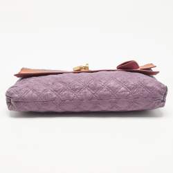 Pre Owned Marc Jacobs Purple/Orange Quilted Leather Oversized Clutch
