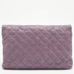 Pre Owned Marc Jacobs Purple/Orange Quilted Leather Oversized Clutch