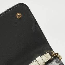 Pre Owned Marc Jacobs Black/Grey Glossy Leather Snapshot Wallet On Chain