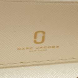 Pre Owned Marc Jacobs Black/Grey Glossy Leather Snapshot Wallet On Chain