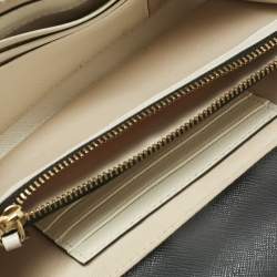 Pre Owned Marc Jacobs Black/Grey Glossy Leather Snapshot Wallet On Chain