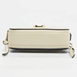 Pre Owned Marc Jacobs Black/Cream Patent Leather Snapshot Camera Crossbody Bag