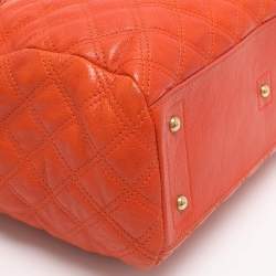 Pre Owned Marc Jacobs Orange Quilted Leather Rudi Satchel