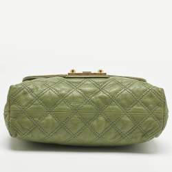 Pre Owned Marc Jacobs Green Quilted Leather Large Baroque Single Shoulder Bag