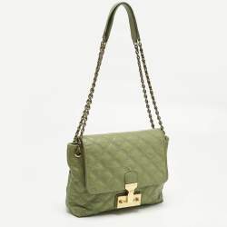Pre Owned Marc Jacobs Green Quilted Leather Large Baroque Single Shoulder Bag