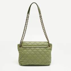 Pre Owned Marc Jacobs Green Quilted Leather Large Baroque Single Shoulder Bag