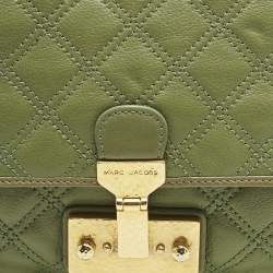 Pre Owned Marc Jacobs Green Quilted Leather Large Baroque Single Shoulder Bag