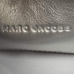 Pre Owned Marc Jacobs Silver/White Leather Mini The Tote 