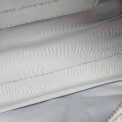 Pre Owned Marc Jacobs Silver/White Leather Mini The Tote 