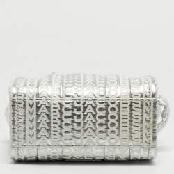 Pre Owned Marc Jacobs Silver/White Leather Mini The Tote 