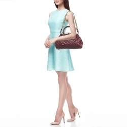 Pre Owned Marc Jacobs Magenta Quilted Leather Stam Satchel