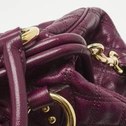 Pre Owned Marc Jacobs Magenta Quilted Leather Stam Satchel