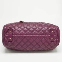 Pre Owned Marc Jacobs Magenta Quilted Leather Stam Satchel