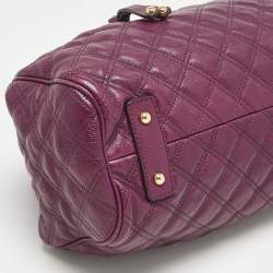 Pre Owned Marc Jacobs Magenta Quilted Leather Stam Satchel