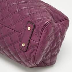 Pre Owned Marc Jacobs Magenta Quilted Leather Stam Satchel