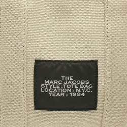 Pre Owned Marc Jacobs Light Beige/Black Canvas Small The Tote