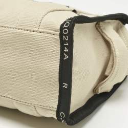 Pre Owned Marc Jacobs Light Beige/Black Canvas Small The Tote