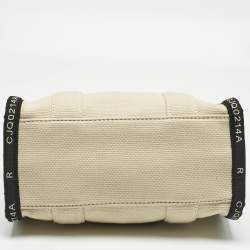Pre Owned Marc Jacobs Light Beige/Black Canvas Small The Tote